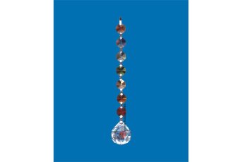 Fensterkristall : Kette 18cm Chakrafarben mit Kristallkugel 746366